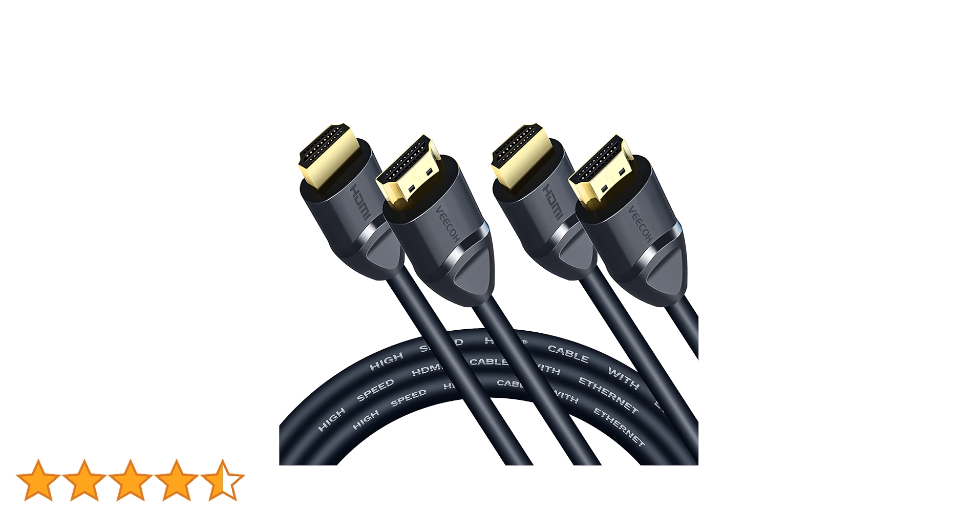 Amazon | VEECOH 4K HDMI ケーブル 3m 2本セッ ハイスピード
